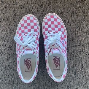 Burgundy checkered vans